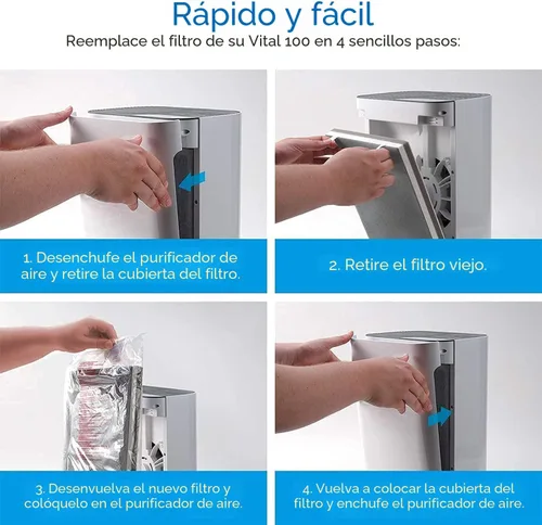 Vista 2 de Levoit Filtro de repuesto original para purificador de aire Vital 100, paquete de 2