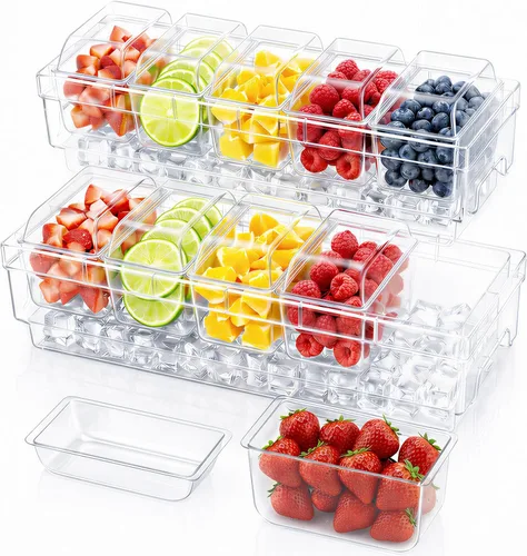 Vista 10 de Lifewit Contenedor refrigerado para condimentos con tapas individuales