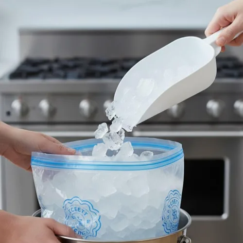 Vista 4 de Soro Essentials - Juego de 2 cucharas de plástico de polipropileno de 64 onzas para hielo, color blanco, apto para lavavajillas, para bodas, bar