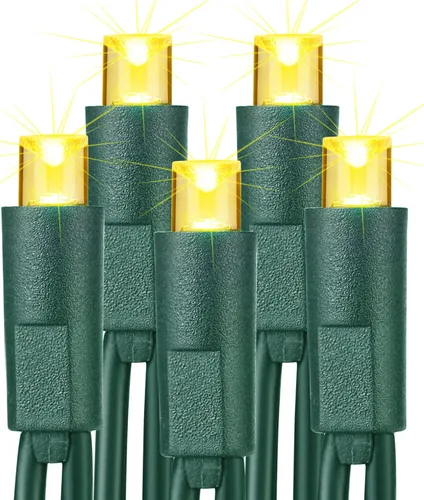Vista 12 de Brizled Luces de Navidad rojas y verdes, 33 pies, 100 luces LED de 0.197 in, mini luces de Navidad de gran angular conectables, luz de árbol