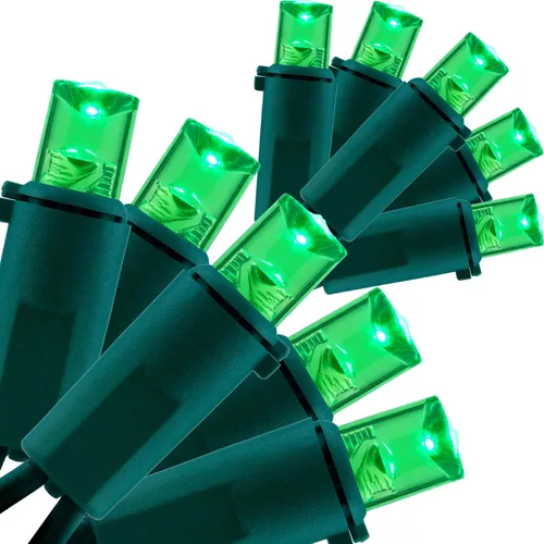 Vista 11 de YULETIME Luces LED de Navidad de gran angular de color blanco cálido, 200 unidades, 50 pies, paquete de 2 hebras de 25 pies, 100 luces