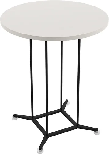 Vista 4 de Mesa auxiliar con base de metal, mesa auxiliar redonda, mesa auxiliar redonda para sala de estar y balcón, fácil montaje