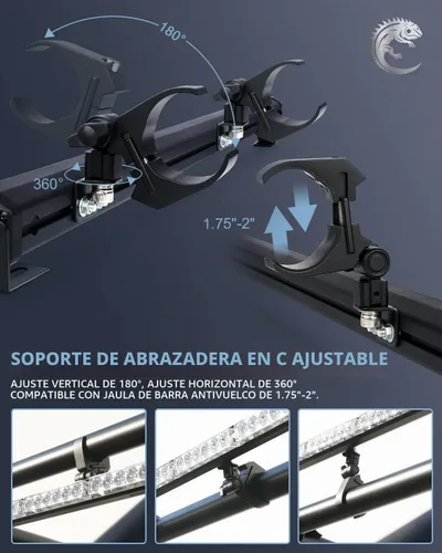Vista 3 de Barra de luz LED estroboscópica de 30 pulgadas para UTV con soporte de montaje para jaula de protección de 1.75"-2" Luz de persecución trasera