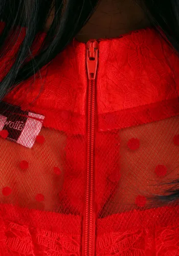 Vista 7 de Vestido de novia gótico rojo Multicolor