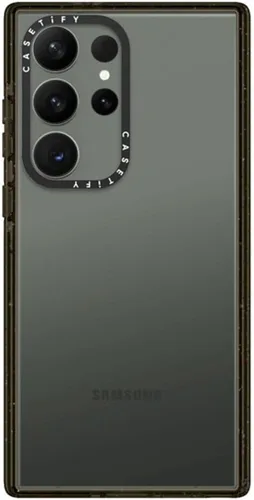 Vista 179 de CASETiFY Funda de impacto para Galaxy S22+ - Adhesivo Aries Moross, color negro transparente
