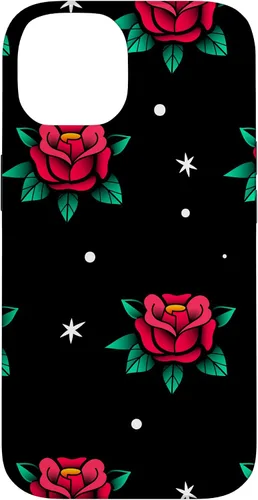 Vista 4 de Roses Fifties Black Red Rockabilly Pinup Rose Retro Fashion Case for iPhone 17