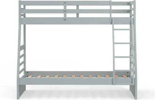 Vista 5 de Glenwillow Home Litera Plana de madera maciza individual sobre cama matrimonial, color gris claro