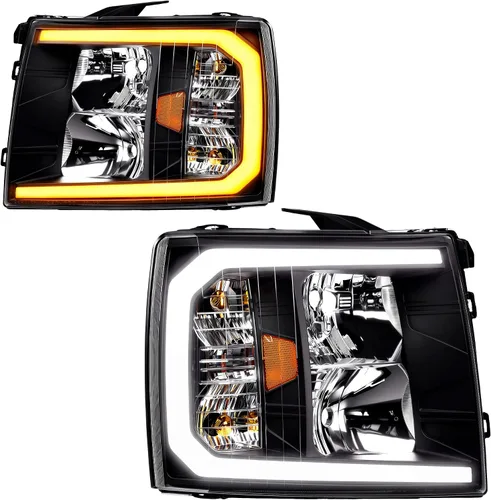 Vista 44 de DWVO Faros delanteros compatibles con Chevy Silverado 1500 1500 HD/2003-2004 Silverado 2500/2003-2006 Silverado 2500HD 3500/2003-2006 Avalanche 1500