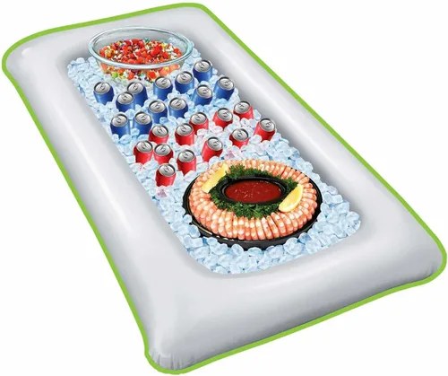 Vista 8 de Forum Novelties Luau - Enfriador inflable para bufé, 28 x 53 pulgadas, multicolor, Fiesta