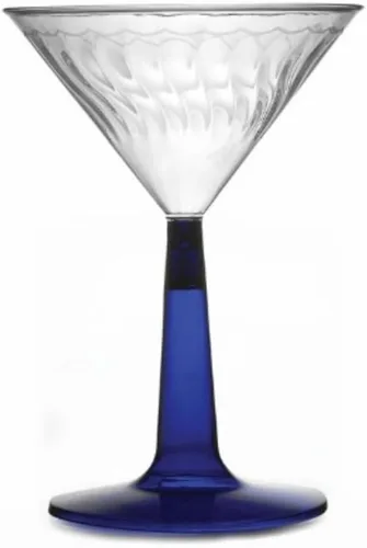 Vista 2 de Fineline Settings 12 piezas Flairware - Vaso de Martini de 2 piezas, 6 onzas, azul