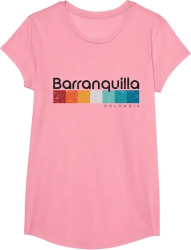 Vista 73 de Barranquilla Colombia - Camiseta de diseño vintage de estilo retro, Blanco, S
