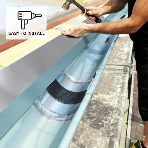 Vista 5 de Therwen 1 Rollo de Lámina de Aluminio, Paneles de Techo de Metal de Aluminio de 0.2 mm de Espesor, Tira de Sellado para Ventanas, Puertas