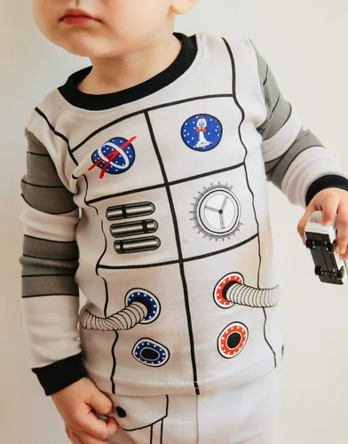 Vista 3 de VAENAIT BABY Toddler Kids Boys Girls 100% Cotton Jaws Truck Dino Snug fit Sleepwear Pajama Pjs Set