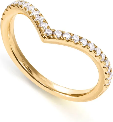 Vista 3 de PAVOI 14K Gold Plated Sparkling Wishbone V Ring for Women with Cubic Zirconia