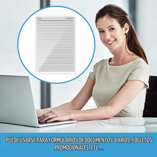 Vista 5 de 100 bolsillos autoadhesivos para exhibición, fundas de papel de 8.5 x 11 pulgadas para comunicación de pared y puerta, protectores de hojas