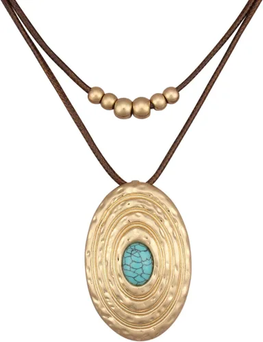 Vista 42 de Jeilwiy Collar de cuero para mujer, collar funky, gargantilla de cuerda con colgante, joyería de estilo bohemio