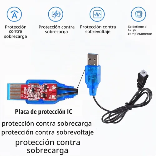 Vista 5 de Paquete de 2 cables de carga USB de 3.7 V con enchufe 1.25-2P para Cheerson CX-10 Mini Quadcopter Estes Proto X Syncro X Quadcopter RC Drone