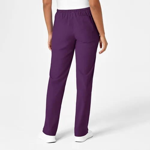 Vista 4 de Pantalón quirúrgico con cordón para mujer, berenjena, talla 3X T, Berenjena