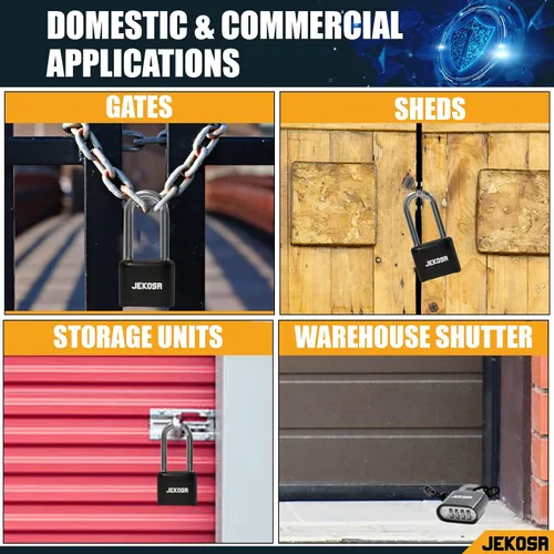 Vista 5 de JKE/50 [Weatherpoof] Cerradura de combinación resistente al aire libre - Cerradura con código de 4 dígitos [sin llave] - Ideal para puerta