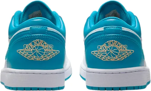 Vista 5 de Jordan Hombres Air 1 Low BlancoCelestial Gold-Aquatone (553558 174)