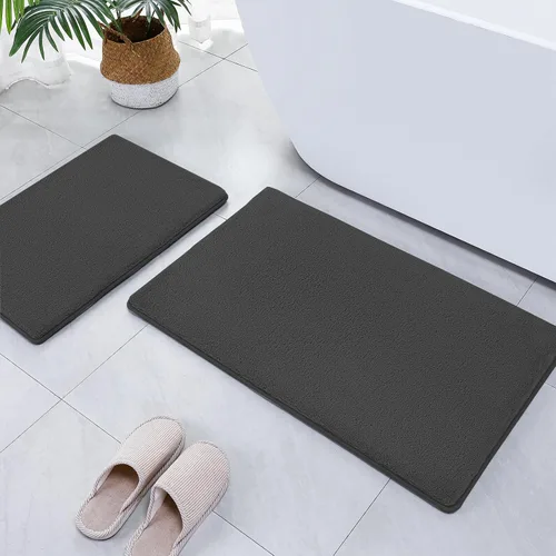 Vista 37 de SWEMSTAR Alfombra de baño de espuma viscoelástica con alfombra de inodoro, tapete de baño absorbente de agua para suelo de baño, antideslizante