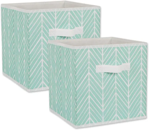 Vista 9 de DII Non Woven Storage Collection - Contenedor de espiga de poliéster, juego pequeño de 2, menta, 2