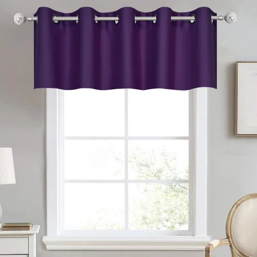 Vista 33 de DECOVSUN Cenefa de cortina opaca amarilla brillante para ventanas de cocina, cenefa opaca con ojales para dormitorio, cenefa corta y recta para sala