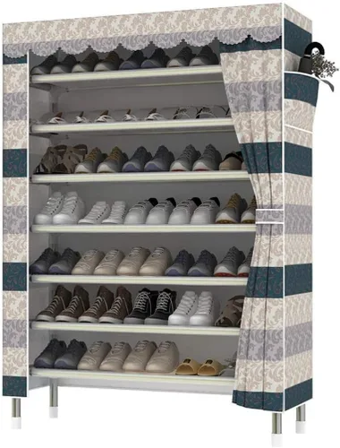 Vista 2 de Estante para zapatos, organizador de zapatos, torre de 8 niveles, organizador portátil de almacenamiento de zapatos, armario, estantes de pie