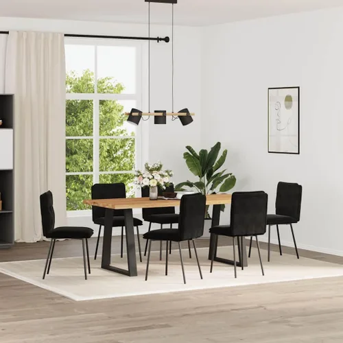 Vista 10 de Modern Velvet Dining Chairs Set of 4 Black Rectangular for Dining Room Kitchen Living Room Comfortable Sturdy Indoor Furniture