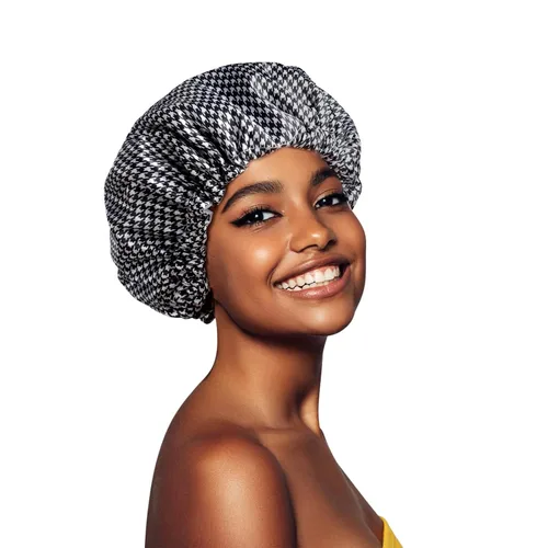 Vista 13 de Gorros de ducha para mujer, extra grande, ajustable, impermeable, reutilizable, gorro de ducha para mujeres y niñas, cabello largo y grueso, gorros