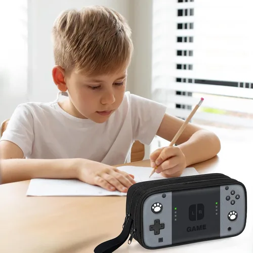 Vista 7 de Estuche para lápices gamer para niños, estuche grande para niños, adolescentes, escuela, caja de bolígrafos de gran capacidad, organizador con 2