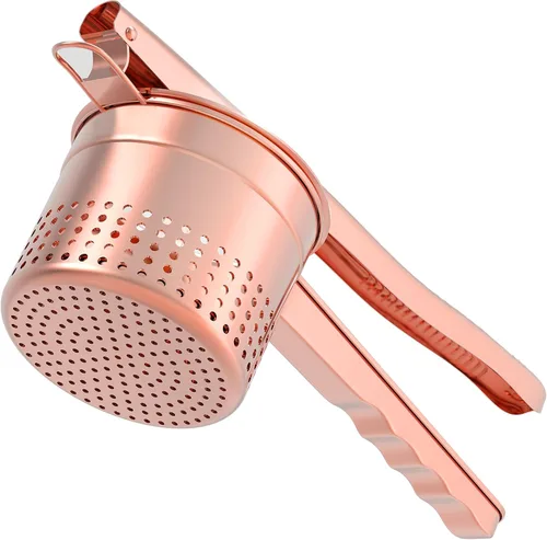 Vista 14 de GloTika Ricer de patatas grande de 15oz, triturador de patatas de acero inoxidable resistente con mango ergonómico, herramienta de cocina