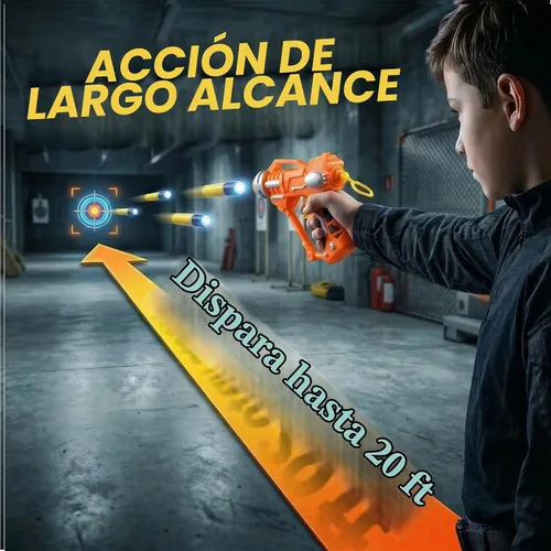 Vista 3 de Paquete de 6 mini pistolas de juguete de espuma con 36 dardos - Paquete múltiple compatible con Nerf suministros de fiesta para niños