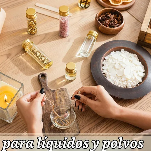 Vista 6 de Didaey - 100 tarros pequeños de 4 tamaños con tapas, tapas doradas Gorras doradas