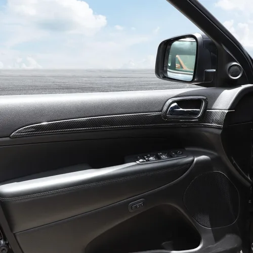 Vista 6 de CheroCar para Jeep Grand Cherokee, juegos de cubiertas de panel de salpicadero y manija de puerta, accesorios interiores para Jeep Grand Cherokee