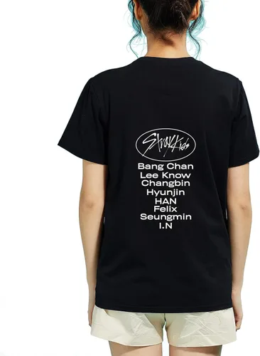 Vista 2 de APPIRA Camiseta unisex Kpop Stray para niños, camiseta Bangchan Hyunjin Han Felix Seungmin para niños, niñas, hombres y mujeres