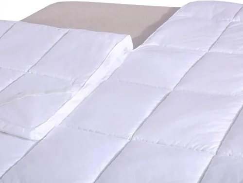 Vista 3 de 2 Inch Plush 100-Percent Cotton Shell Cover Top Split King Down Alternative Mattress Topper/Pad