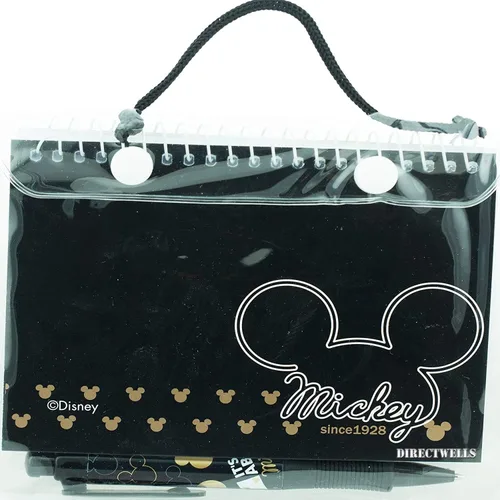 Vista 2 de Disney Authentic Mickey Mouse - Cuaderno de autógrafo en espiral con bolígrafo retráctil (negro)