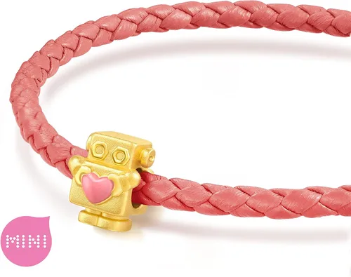 Vista 4 de CHOW SANG SANG 999 24K oro sólido Love Robot Mini Charm pulsera para mujer 92435C, Oro