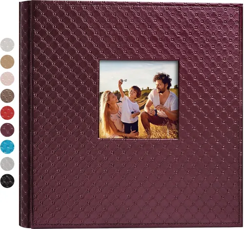 Vista 20 de Mublalbum Álbum de fotos pequeño de 4 x 6 pulgadas, 100 fotos, cubierta de cuero, libro de fotos con bolsillos horizontales para bebé, boda, Negro
