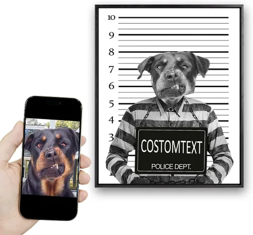 Vista 50 de kvtiwee retrato personalizado de mascota a partir de foto, arte de pared en lienzo de gato en el inodoro, arte de baño divertido en blanco y negro