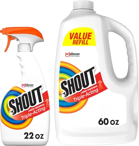 Vista 12 de Shout Active Enzyme - Spray removedor de manchas para lavandería, fórmula de triple acción se aferra, penetra y levanta más de 100 tipos de manchas