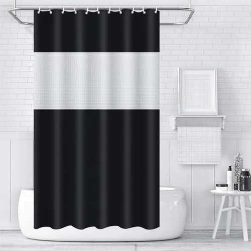 Vista 10 de timecity Juego de cortinas de ducha beige de PEVA con 12 ganchos blancos, forro de ducha de plástico, impermeable, de secado rápido, para bañera