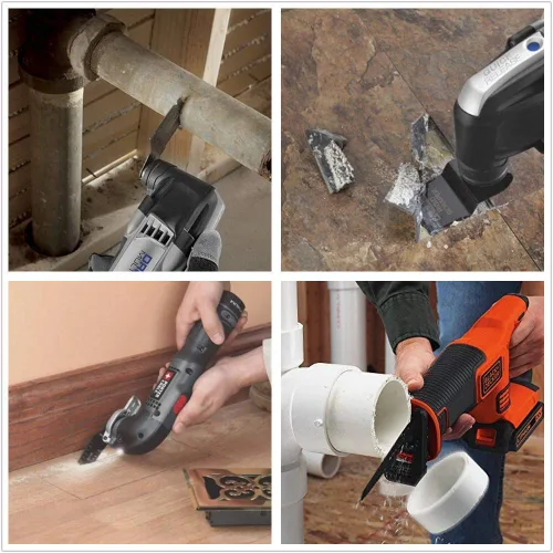 Vista 5 de 100 Piezas Hojas de Herramientas Oscilantes, Hojas de Sierra Oscilantes Universales Profesionales, Hojas Multiherramienta para Madera, Herramienta