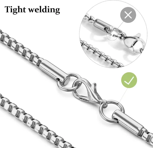 Vista 4 de 2 collares de cruz para hombres, plata y negro para hombre, collar con colgante de cruz de acero inoxidable para hombres, regalos de joyería
