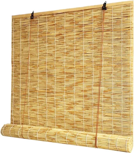 Vista 9 de Persianas enrollables de bambú para patio, tamaño personalizado, persianas retro enrollables para exteriores, cortinas de junco, cortinas de junco