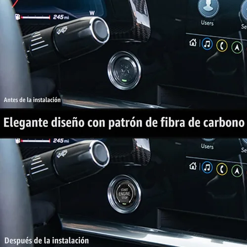 Vista 4 de Cubierta de botón de arranque de fibra de carbono para Chevy Corvette C8 2020-2025 Negro