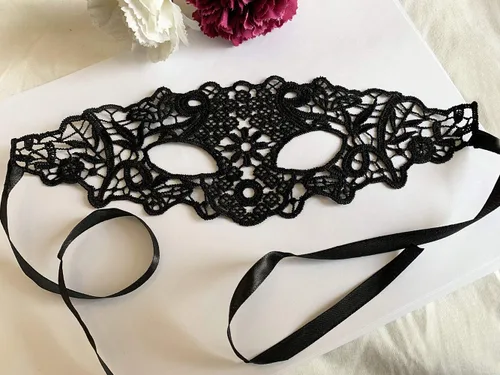 Vista 2 de Mordarli Máscara de mascarada para mujer, máscara de encaje para Halloween, fiesta de disfraces