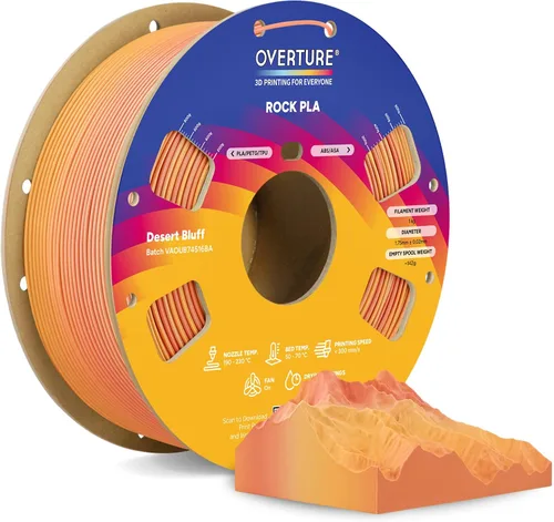 Vista 21 de OVERTURE - Filamento PLA Rock de 1.75 mm, para impresora 3D de mármol, carrete de 2.2 libras, precisión dimensional +/- 0.02 mm, para impresoras FDM