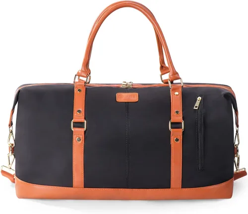 Vista 14 de Oflamn Bolsa de fin de semana para mujer, bolsa de lona para la noche, bolsa de viaje grande, bolsa de viaje con compartimento para zapatos, juego
